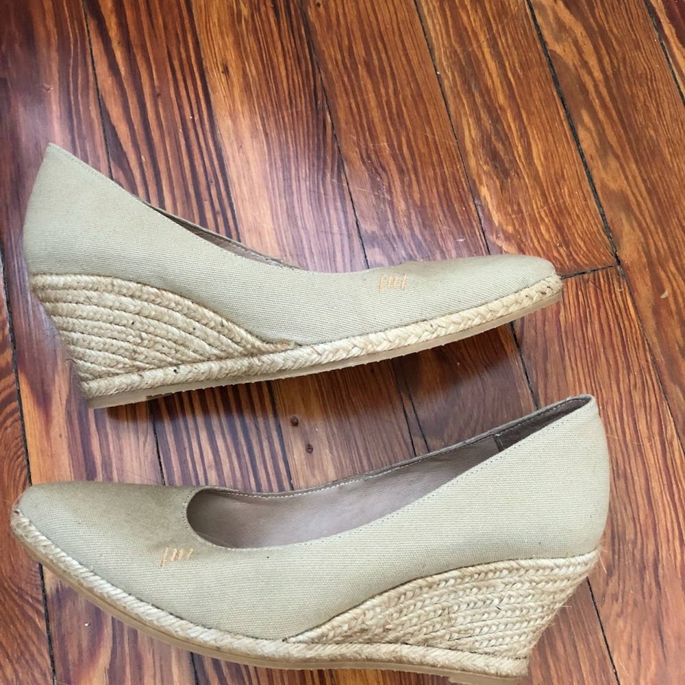 Viscata Roses Espadrille Wedge.  Color: Beige.